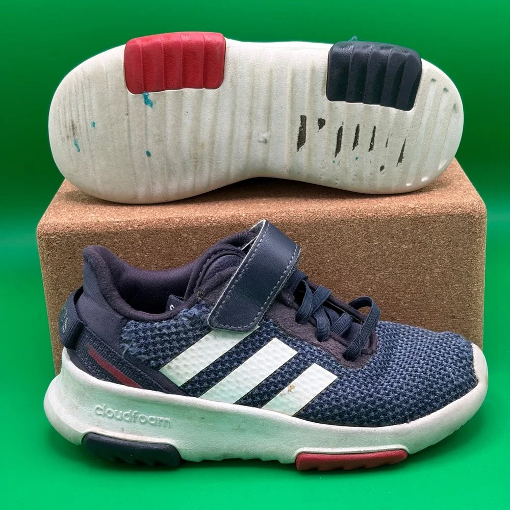 Adidas Cloudfoam Racer TR 2.0 Kids 11K Navy Blue Mesh Athletic Sneakers Running